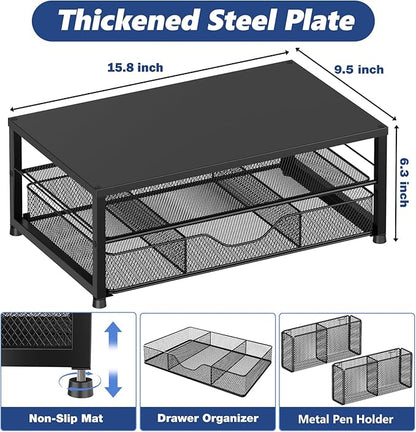 OPNICE Desk Organizer and Accessories, 2-Tier Computer Monitor Stand Riser - Image 7