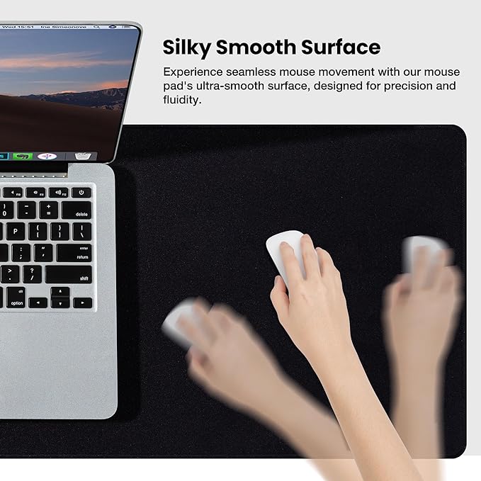 ALOANES Black Waterproof Desk Mat, - Image 3
