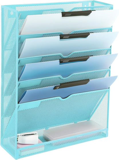 EASEPRES 6 Tier Mesh Hanging Wall File Organizer, Desk Vertical Mail Paper by EASEPRES