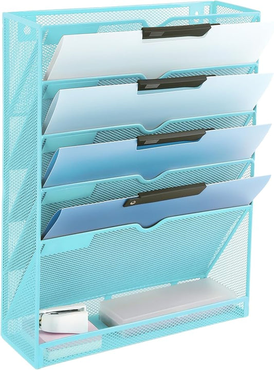 EASEPRES 6 Tier Mesh Hanging Wall File Organizer, Desk Vertical Mail Paper by EASEPRES