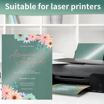 25 Sheets Green Shimmer Cardstock 8.5 x 11Inch Glitter Card Stock 92lb - Image 4