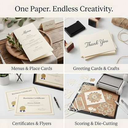 250 Sheets Cream Cardstock 8.5 x 11 Ivory Card Stock 65lb/176gsm Premium Off - Image 6