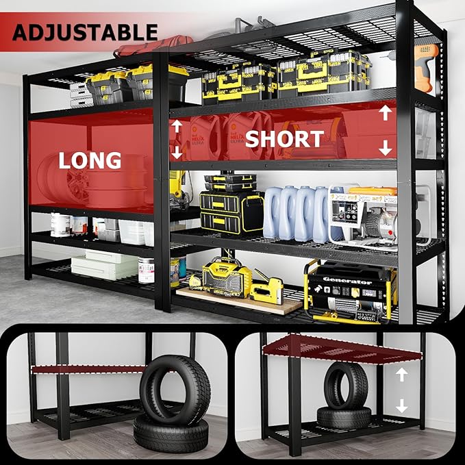 ZEUKMXOO Heavy Duty Garage Shelving, 5-Tier Storage Shelves, 3050LBS Capacity - Image 6