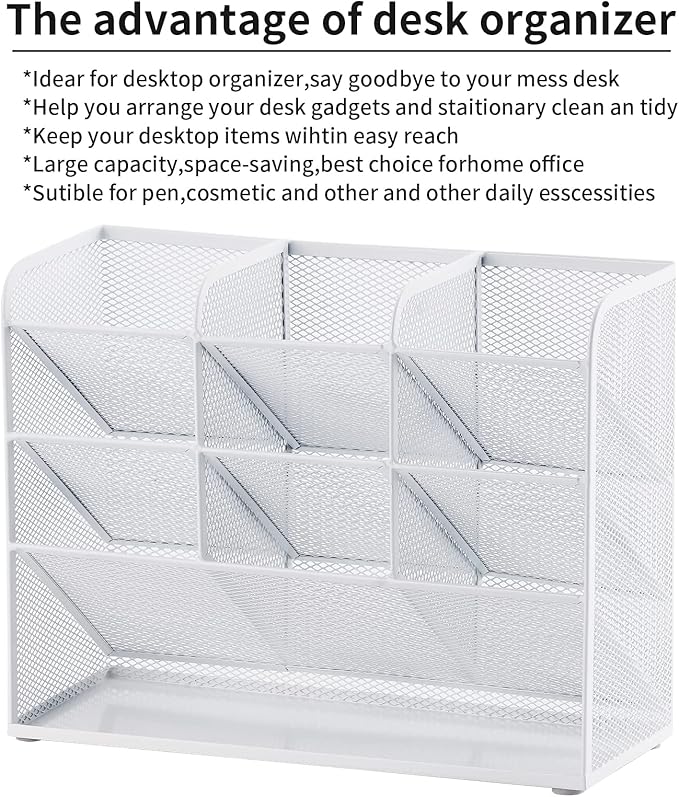 Marbrasse Mesh Desk Organizer, Pen Organizer - Image 6