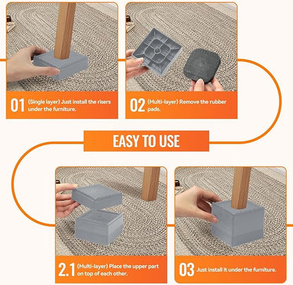 shouwuhho Furniture Risers, 12 Pack Bed Risers - Image 7