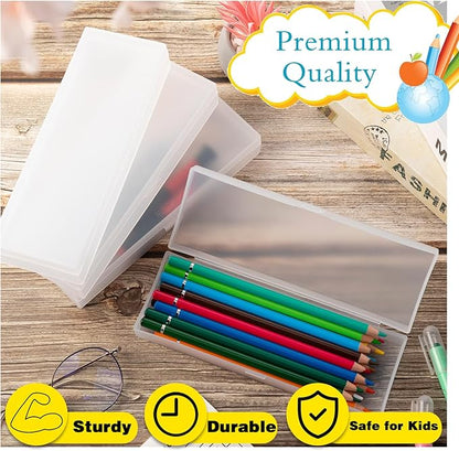 Fainne 24 Pcs Plastic Pencil Case Bulk Pencil Boxes Plastic Stationery Case - Image 3