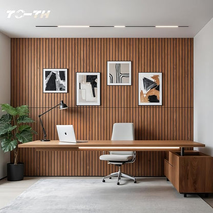 TO-TH Wood-Look Acoustic Wall Panels, 10 Pack 47.2” x 23.6” Sound Panels - Image 7