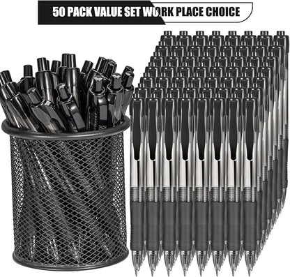 deegtran Pens Bulk, 50 Pack No Bleed Black Ink Click Pens - Image 2