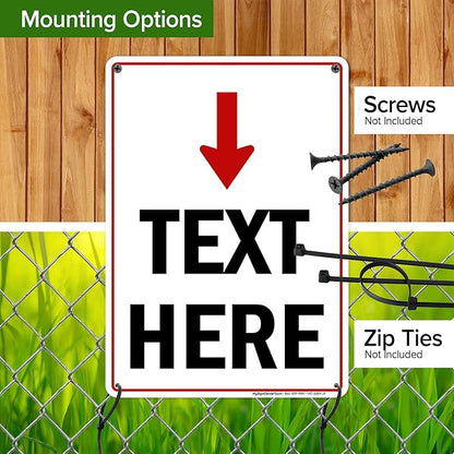 Custom Arrow, Custom Directional Sign, Arrow Down Sign, 10x14 Inches, 55 mil - Image 5