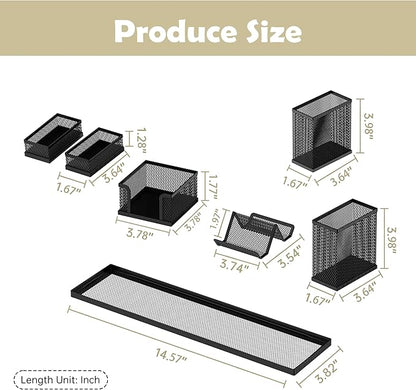 SUPEASY Pen Holder for Desk, 6 Piece Mesh Desk Organizer set for Office - Image 3