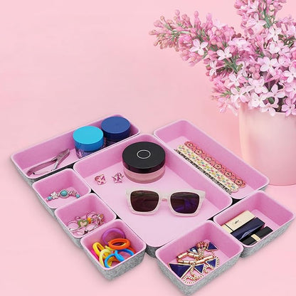 Welaxy desk drawer organizers tray felt storage bin caddy - Image 2