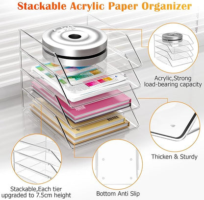 YKLSLH Simple 4 Tier Paper Organizer Letter Tray - Image 2