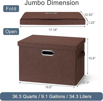 Graciadeco Large 17" 36 Quart Collapsible Stackable Storage Bins - Image 2