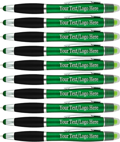 Personalized Pens with Gel Highlighter and Stylus -200 Pack Bulk-Free Imprint - by Sypen