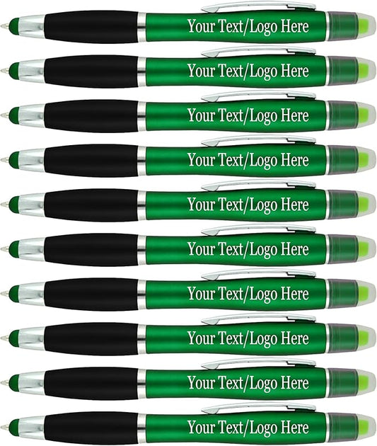 Personalized Pens with Gel Highlighter and Stylus -200 Pack Bulk-Free Imprint - by Sypen