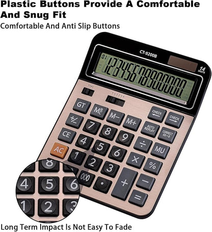 HIHUHEN Large Computer Electronic Calculator Counter Solar & Battery Power 14 - Image 4