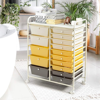GOFLAME 15-Drawer Rolling Storage Cart, Craft Storage Cart - Image 9