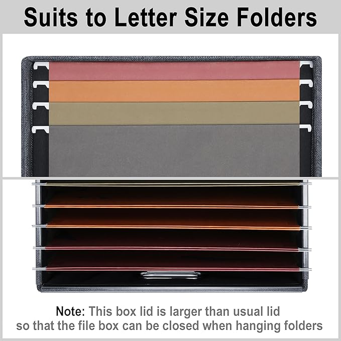 4-Pack Modern Minimalist Dark Gray Collapsible Linen File Folder Box - Image 3