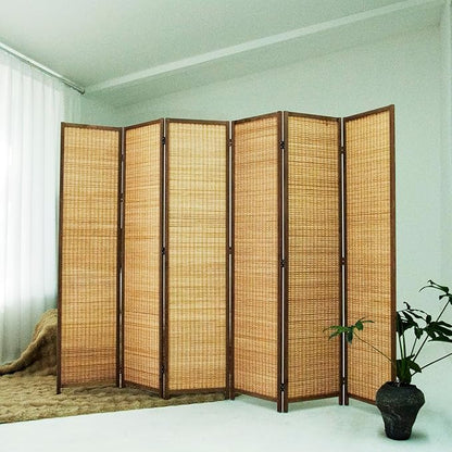 Loomveil 6 Panel Room Divider Folding Privacy Screen, 67 inch Bamboo Panel by Unknown