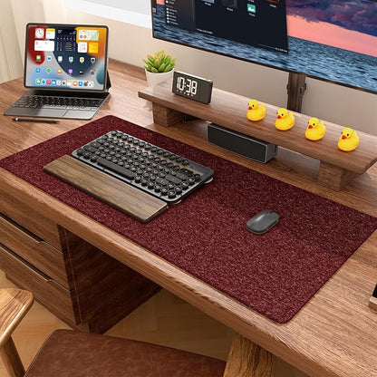 Auhoahsil Felt Desk Mat, Minimalist Large Mouse Pad XXL 35.5 x 15.7 in - Image 7