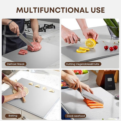KORVOS Stainless Steel Cutting Board, 15.7"L x 11.8" W Heavy Duty Steel - Image 8