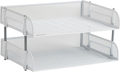 Mind Reader Stackable Paper Tray, Desktop Organizer, File Storage, Metal Mesh - Image 7