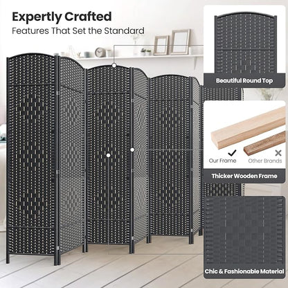Cocosica 8 Panel Room Divider, 6Ft Folding Privacy Screen, Tall - Image 2