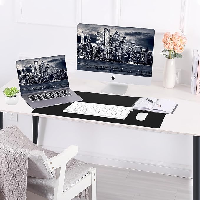 AFIING Dual-Sided Desk Pad, Natural Cork & PU Leather, Desk Mat Protector - Image 6