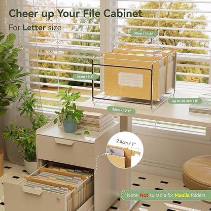 EcoStash Wheat Straw Expanding Hanging File Folders, 3 Color File Organizer - Image 2