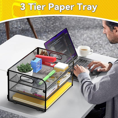 MINDEPOT 3-Tier Paper Letter Organizer Tray - Image 7