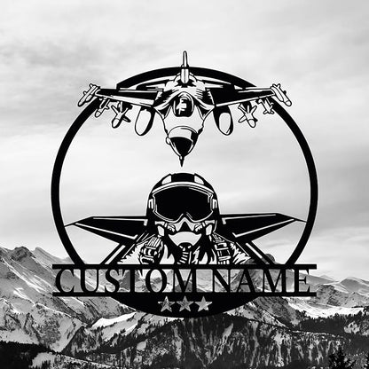 Personalized Metal Airplane Wall Art, Airplane Name Sign, Customized Pilot Name - Image 2