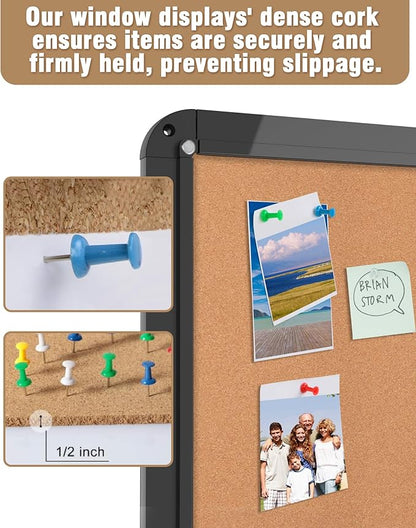 Mifuro 26"x20" Enclosed Bulletin Board, Lockable Weather-Resistant Aluminum - Image 6