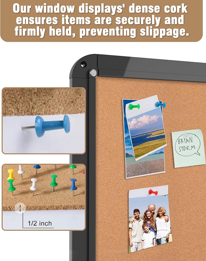 Mifuro 38"x28" Enclosed Bulletin Board, Lockable Weather-Resistant Aluminum - Image 6