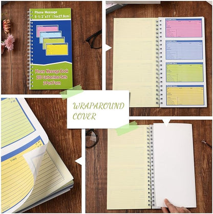 Sinmoe 2 Pcs Spiral Bound Phone Message Book - Image 5
