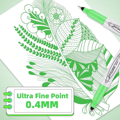 Green Ultra Fine Point Permanent Markers, 20 Pack, 0.4 mm, Precision Extra Fine - Image 3