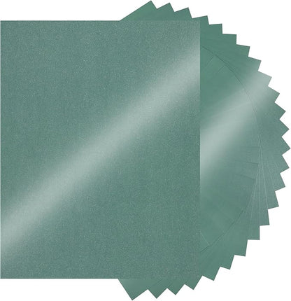 25 Sheets Green Shimmer Cardstock 8.5 x 11Inch Glitter Card Stock 92lb by UnclePaul