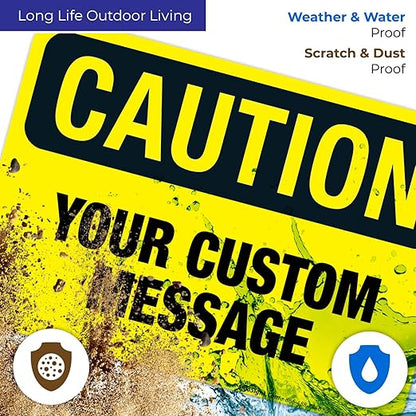 Custom Caution Sign, OSHA Sign, 10x7 Inches, 4 Mil Vinyl Decal Stickers Weather - Image 5