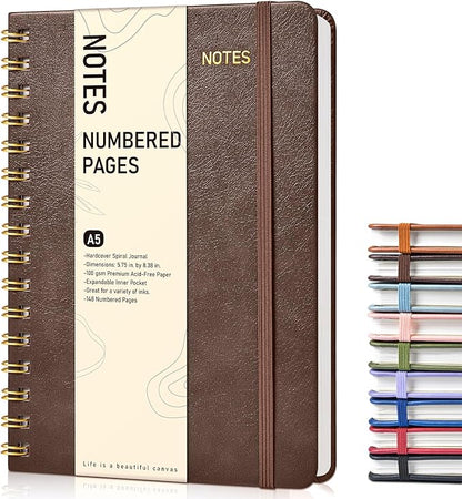 Lined Spiral Journal Notebook, A5 Hardcover Spiral Journals by Unknown