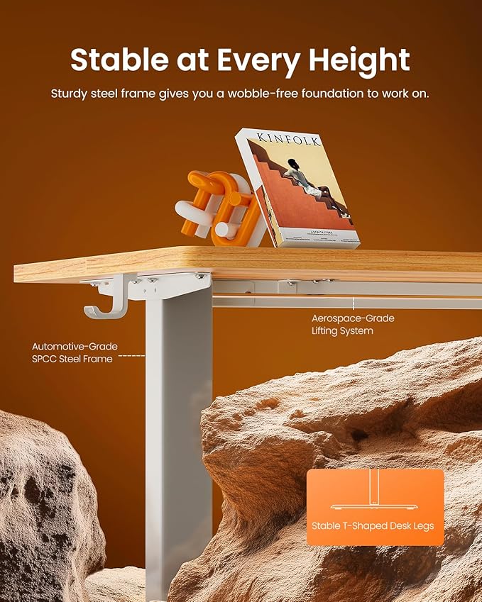 ErGear Height Adjustable Electric Standing Desk, 55 x 28 Inches Sit Stand up - Image 5