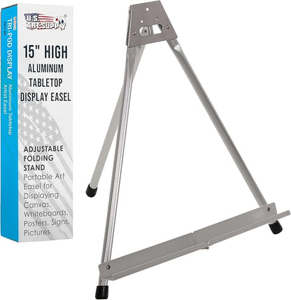U.S. Art Supply 15" High Aluminum Tabletop Display Easel by USArtSupply