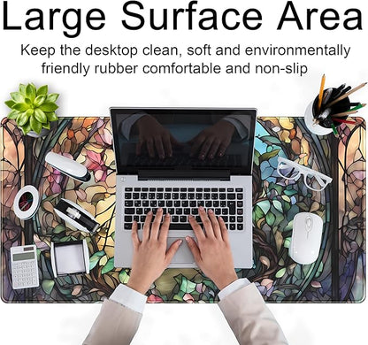Stained Glass Tree Desk Mat Cartoon Tree Gaming Mouse Pad Large XXL Extended - Image 4