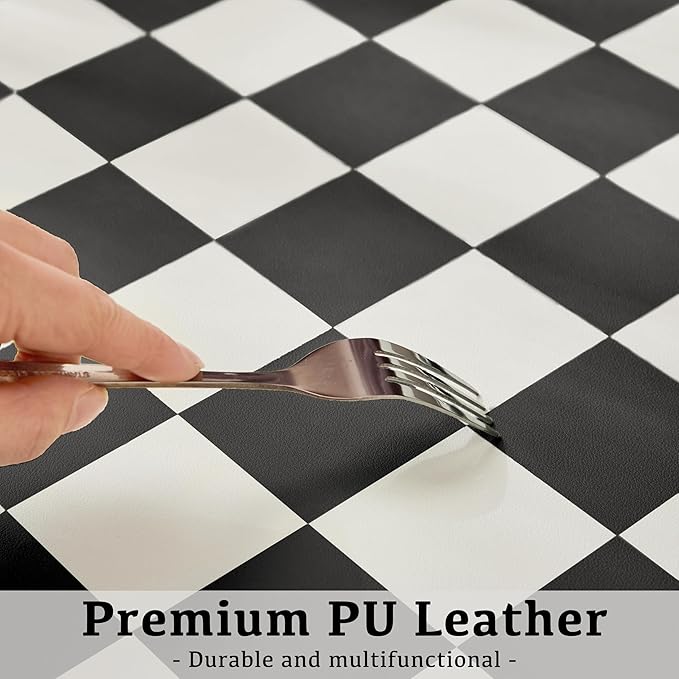 Ohocut Checkered Desk Mat, 31.5" x 15.7" Large Cute Black White Aesthetic Retro - Image 4