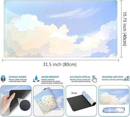 Blue Cloud XXL Large Extended Gaming Mouse Pad Computer Mat Aesthetics Mousepad - Image 3