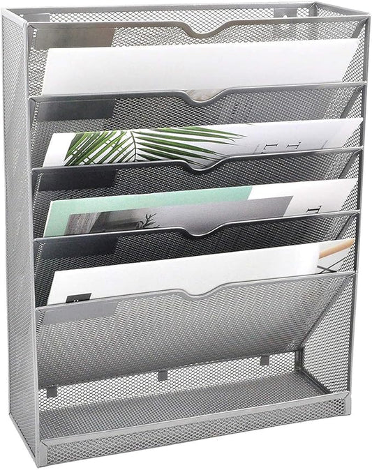 EASEPRES Mesh Wall File Organizer 6 Tier Vertical Mount Hanging Holder Magazine by EASEPRES