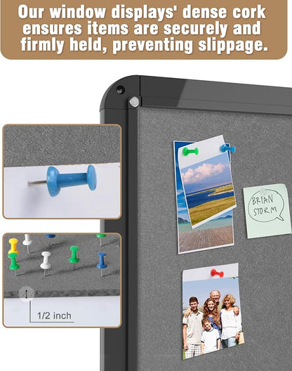 Mifuro 38"x28" Enclosed Bulletin Board, Lockable Weather-Resistant Aluminum - Image 6
