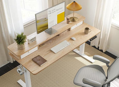 FEZIBO 63 x 28 Inch Deeper Height Adjustable Electric Standing Desk - Image 2