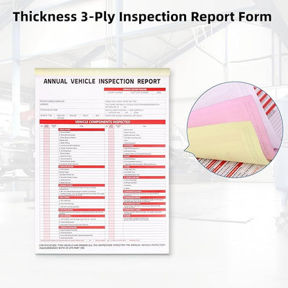 15-Pack Annual Vehicle Inspection Report Form, 3-Ply Carbonless Form and - Image 3