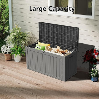 Decksplore 100 Gallon Outdoor Storage Box Waterproof, Lockable Resin Deck Box - Image 7