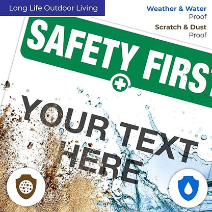Custom Safety First Sign, OSHA Sign, 24x30 Inches, Rust Free .063 Aluminum - Image 5