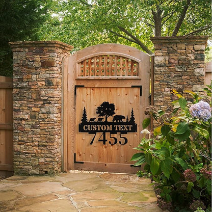 Custom Bear Metal House Number Sign Outside, Personalized Metal Address Signs - Image 5
